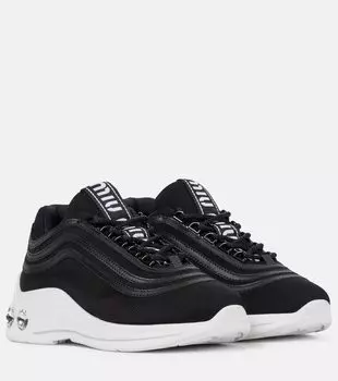 Кроссовки с кристаллами Miu Miu, черный