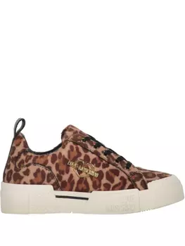 Кроссовки с леопардовым принтом Love Moschino, коричневый