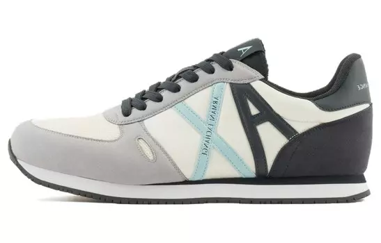 Кроссовки с логотипом и панельным принтом Armani Exchange, цвет Gray Black