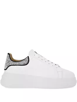Кроссовки с монограммой, украшенные стразами Philipp Plein, белый