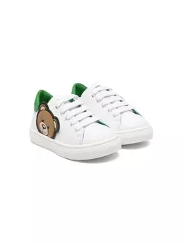 Кроссовки с нашивкой Leo Teddy Moschino Kids, белый