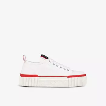 Кроссовки с низким берцем и декором бренда super pedro Christian Louboutin, белый