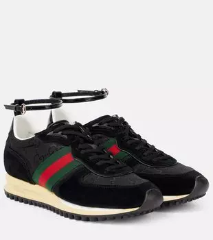 Кроссовки с отделкой из замши Re-Motion Gucci, BL/BL/BL/BL/VRV/BL