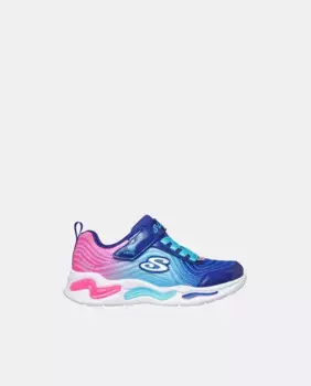 Кроссовки с подсветкой и волнистыми лучами для девочек Skechers, синий