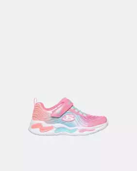 Кроссовки с подсветкой и волнистыми лучами для девочек Skechers, розовый