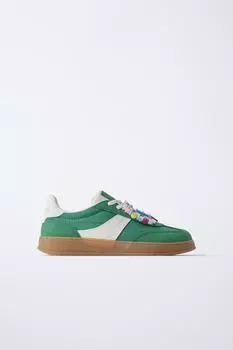 Кроссовки с подвесками ZARA, зеленый