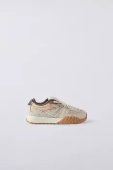 Кроссовки с язычком ZARA, экрю белый