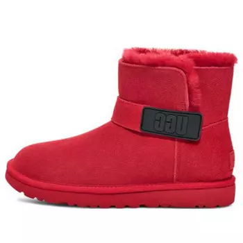 Кроссовки с тиснением на ремне короткие ботинки Ugg, красный