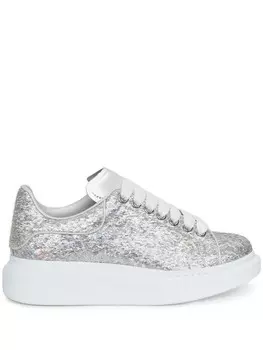 Кроссовки с тисненым логотипом Alexander McQueen, металлик