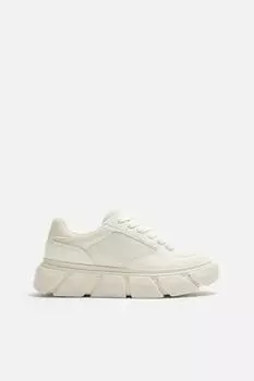 Кроссовки с толстой подошвой ZARA, белый