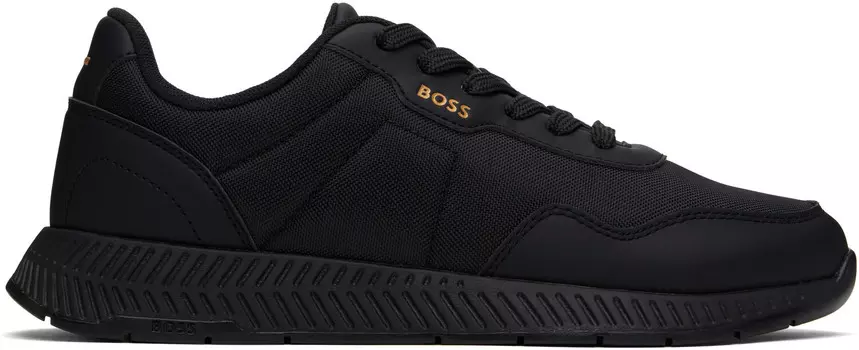 Кроссовки с вышитым логотипом BOSS