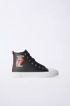 Кроссовки с высоким берцем rolling stones ZARA, черный