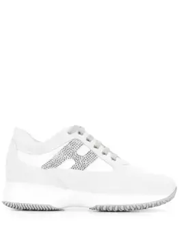 Кроссовки с заклепками на шнуровке Hogan, белый
