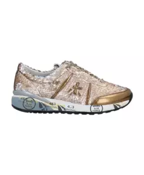 Кроссовки с золотыми блестками Premiata, желтый