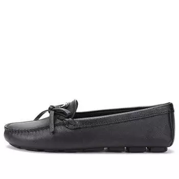 Кроссовки saffiano leather driving loafers 'black' Prada, черный