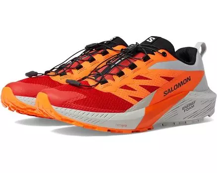 Кроссовки Salomon Sense Ride 5, цвет Lunar Rock Shocking Orange Fiery Red