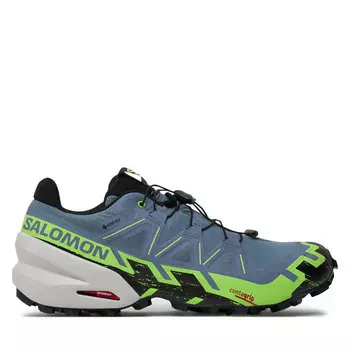 Кроссовки Salomon Speedcross 6 Gore-Tex L47301900 Flint Stone / Green Gecko / Black, серый