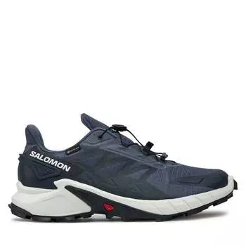 Кроссовки Salomon Supercross 4 Gore-Tex L47462300 Grisaille / White / Carbon, темно-синий