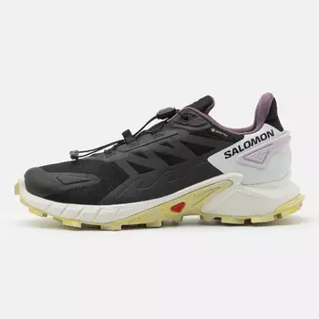 Кроссовки Salomon Supercross 4 GTX, черный/белый/сетло-желтый/светло-сиреневый