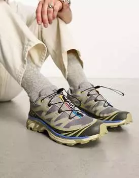 Кроссовки Salomon XT-6 цвета Gull / Granada Sky / Серо-зеленый