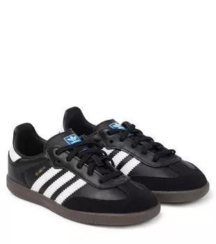 Кроссовки кожаные Adidas Originals Samba Kids, черный