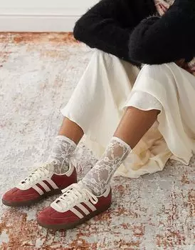 Кроссовки Samba OG бордового и бежевого цветов adidas Originals