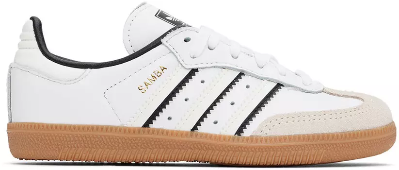 Кроссовки Samba OG для маленьких детей белого и не совсем белого цвета Adidas Kids