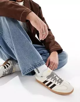 Кроссовки Samba OG кремового и темно-коричневого цвета adidas Originals
