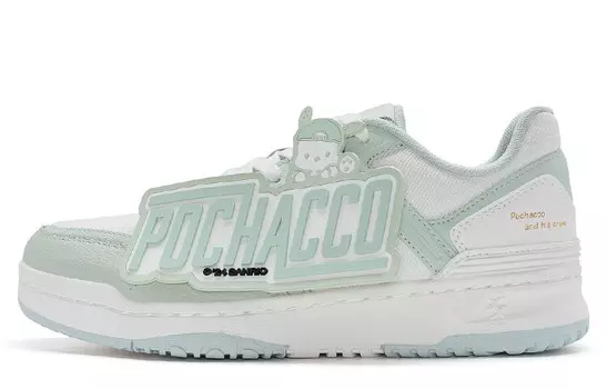 Кроссовки Sanrio X XTEP Skateboarding Shoes Women's Low-top Sail White/clotted Green, белый