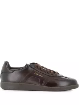 Кроссовки Santoni из кожи, коричневый