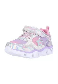 Кроссовки Saserta стильного металлизированного дизайна со светящейся подошвой ZIGZAG, цвет Silver