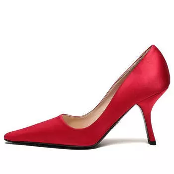 Кроссовки satin pumps 'fiery red' Prada, красный