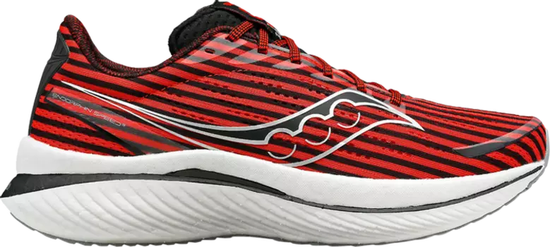 Кроссовки Saucony Black Men Run x Endorphin Speed 3 Black Red Stripes, черный