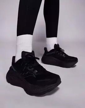 Кроссовки Saucony Hurricane 24 max с амортизацией в тройном черном цвете