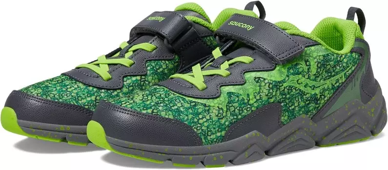 Кроссовки Saucony Kids Flash A/C 3.0 Sneakers, цвет Grey/Slime