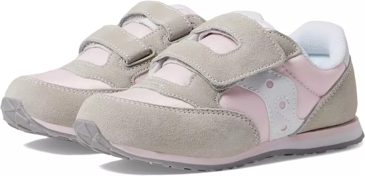 Кроссовки Saucony Kids Originals Jazz Hook & Loop Sneaker, цвет Grey/Pink/White