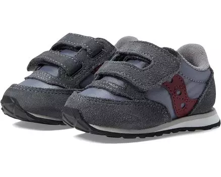 Кроссовки Saucony Saucony Originals Kids Jazz Hook & Loop Sneaker(Toddler/Little Kid), цвет Grey/Dark Red
