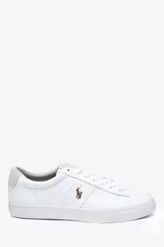 Кроссовки Sayer из парусины White с логотипом Polo Ralph Lauren, белый