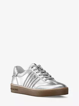 Кроссовки Scotty из металлизированной кожи Michael Kors, серебряный