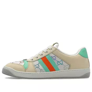 Кроссовки screener 'gg crystals - beige green orange' Gucci, бежевый