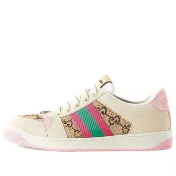 Кроссовки screener gg low-top sneakers 'gg canvas - beige pink' Gucci, бежевый