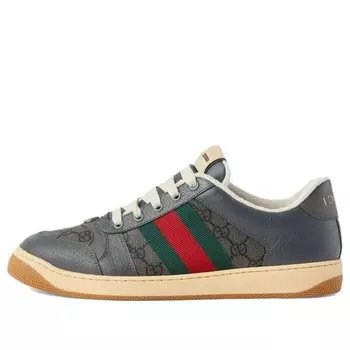 Кроссовки screener low-top sneakers 'grey green red' Gucci, серый