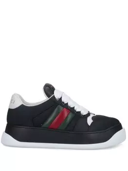 Кроссовки Screener с логотипом GG и отделкой Web Gucci, черный