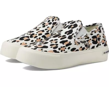 Кроссовки SeaVees Baja Slip-On Platform, цвет White Leopard