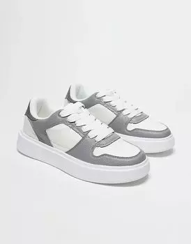 Кроссовки серо-белые ASOS DESIGN