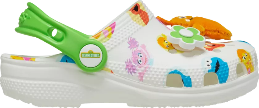 Кроссовки Sesame Street x Classic Clog Toddler 'Be Seen', белый