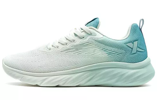 Кроссовки Shuyue1.0 для бега мужские с низким верхом, парусно-белые / пенно-зеленые / небесно-голубые Xtep