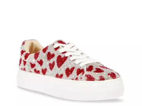 Кроссовки Sidny Platform Sneaker Betsey Johnson, серебряный/красный