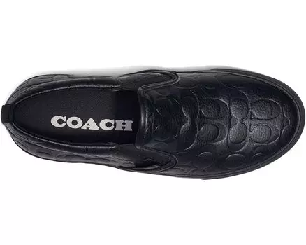 Кроссовки Signature Embossed Pebble Slip-On Skate Sneaker COACH, черный