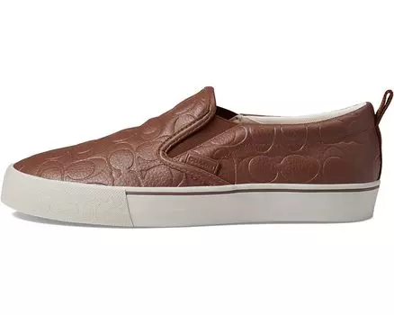 Кроссовки Signature Embossed Pebble Slip-On Skate Sneaker COACH, коричневый